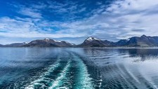 Landscape nature mountains clouds snow water norway Custom Gaming Mat Desk