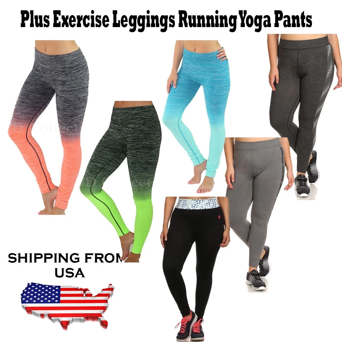 WOMEN PLUS SIZE 1X 2X/ 2X 3X STRETCH SPANDEX YOGA PANTS LEGGINGS