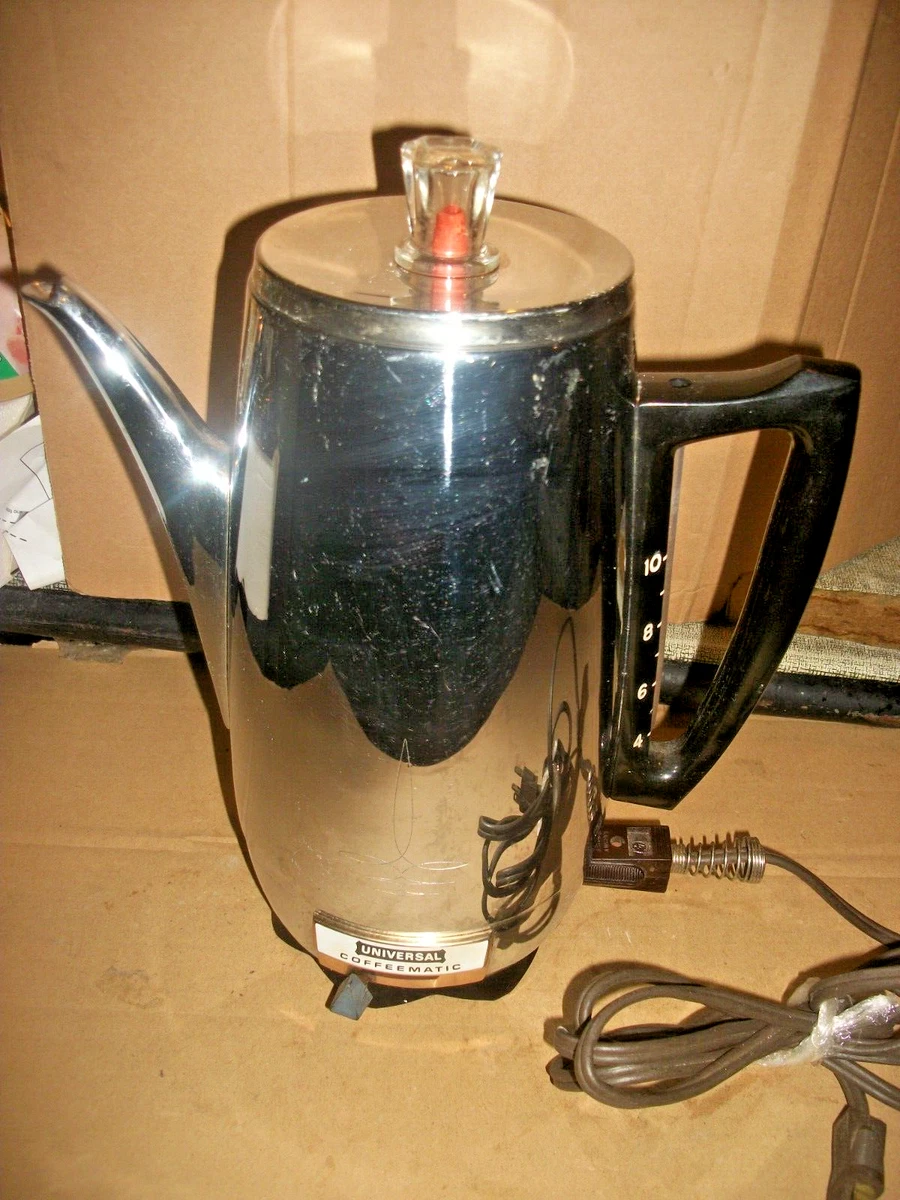 Vintage Universal Coffeematic Electric Coffee Percolator Stainless  Steel/Chrome