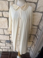 Vintage VANITY FAIR Antron Nylon Button Up Robe Dressing Night Gown 36