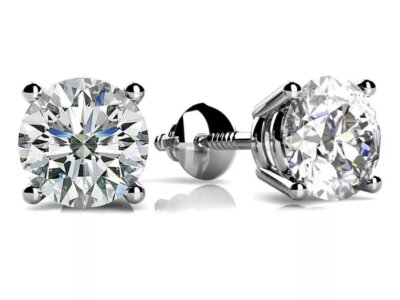 4,00 ct E VVS2 runder Schliff im Labor gezüchteter Diamant Ohrstecker 14k Schraubverschluss IGI