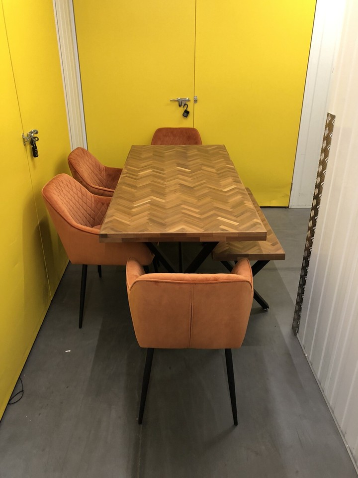 Next Parquet Dining Room Table 1 Benches & 4 Chairs delivery available