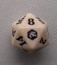 MTG d20 Spindown die dice White AFR Dungeons Dragons Adventures Forgotten Realms