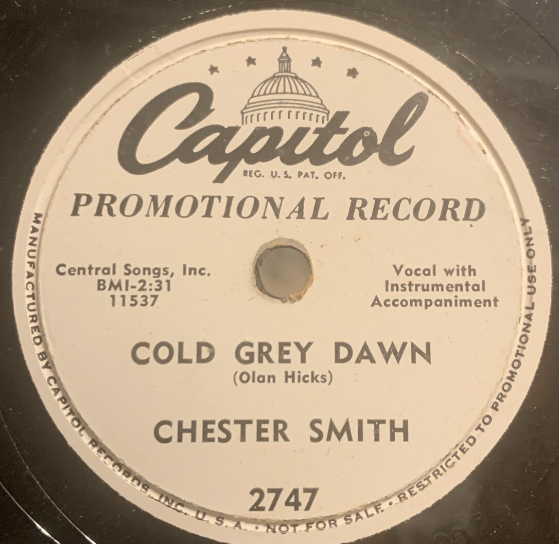 Chester Smith - No Wonder / Cold Grey Dawn - Capitol PROMO 2747