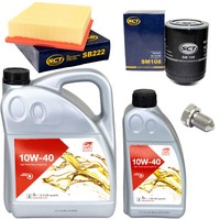 MotoröL Filter Set 10W-40 6 Liter + ÖLablassschraube FüR Audi A4 Avant 380 PS