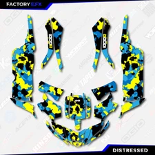 Blue & Yellow  Distressed Camo Graphics kit fits Yamaha YXZ 1000R 2015-2018