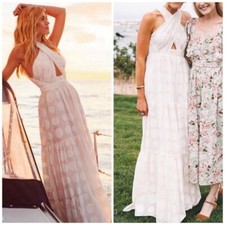 Ulla Johnson Fontaine Polka Dot Cotton Silk Jacquard Maxi Dress Gown Size 2