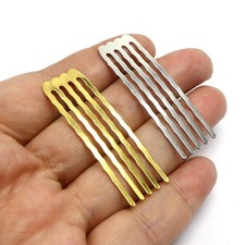 20 Pcs Blank Metal Hair Comb 15mm with 5 Teeth For Bridal Hair Accessories DIY