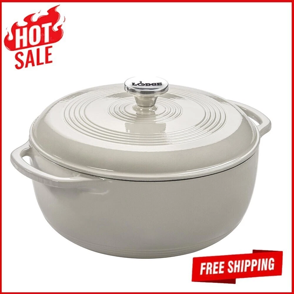 6 Qt Enameled Cast Iron Dutch Oven W/ Lid Dual Handles Oven Safe Up To 500° F