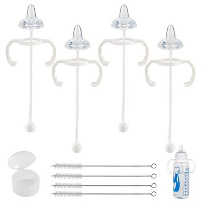 4 Set Sippy Cup Conversion Kit For Dr Brown Wide Mouth, Weighted Straw, Handles