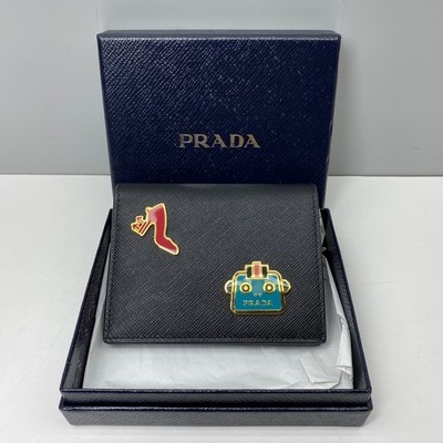 Prada Pre-Owned Authentic (Unknown) Wallet Black 1MV204-2CBV-F0LJ4 12x9cm