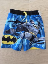 BRAND NEW DC Comics Batman Boys Shorts Swim Trunks Size 4 Yellow Blue Black