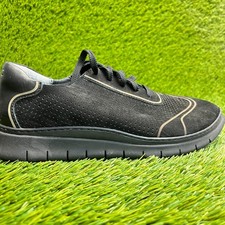 Vionic Riley Womens Size 8D Black Gold Athletic Leather Lace Up Shoes Sneakers