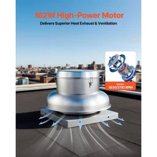 Roof Exhaust Fan, Attic Vent Fan with High-Power Motor, 21 inch Fan Base Heavy-D