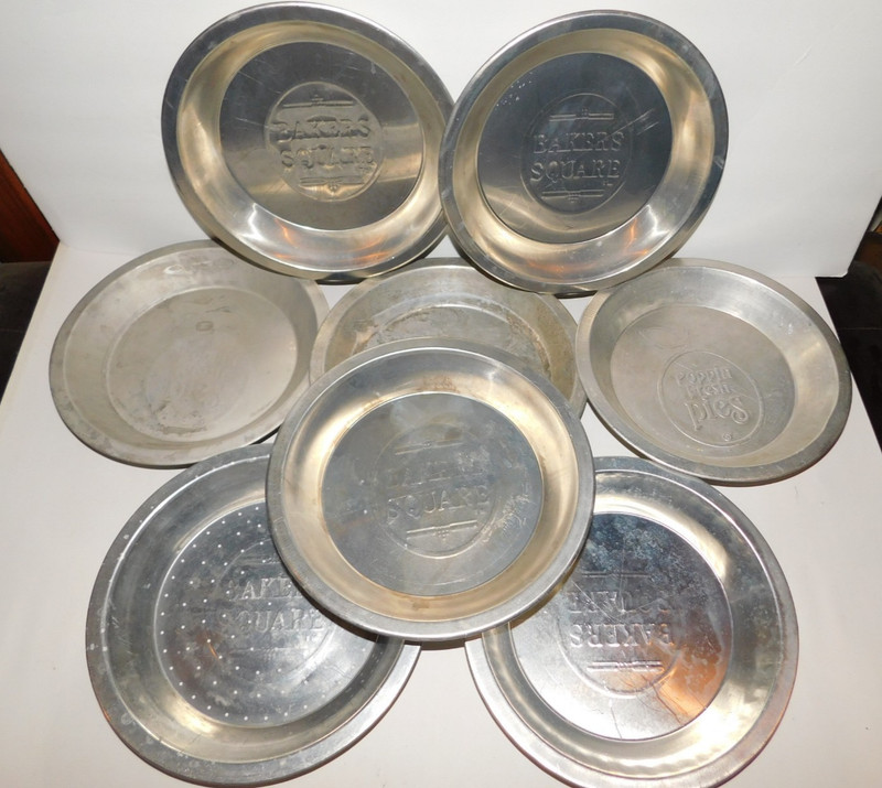  8 ALUMINUM 9" PIE TIN PLATE JOB LOT POPPIN FRESH PIES & BAKERS SQUARE