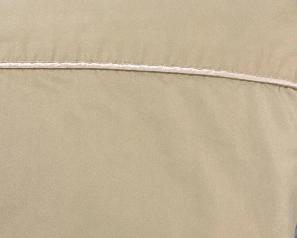 Wamsutta Elite Sateen King Flat Sheet Tan/Pink Trim 100% Combed Pima Lightweight - Image 2 of 4