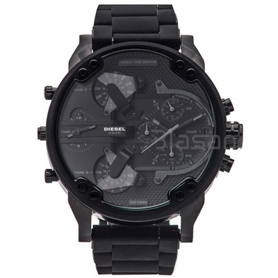 Diesel DZ7396 Mr Daddy 2.0 Chronograph Black Silicone Bracelet Watch 57mm