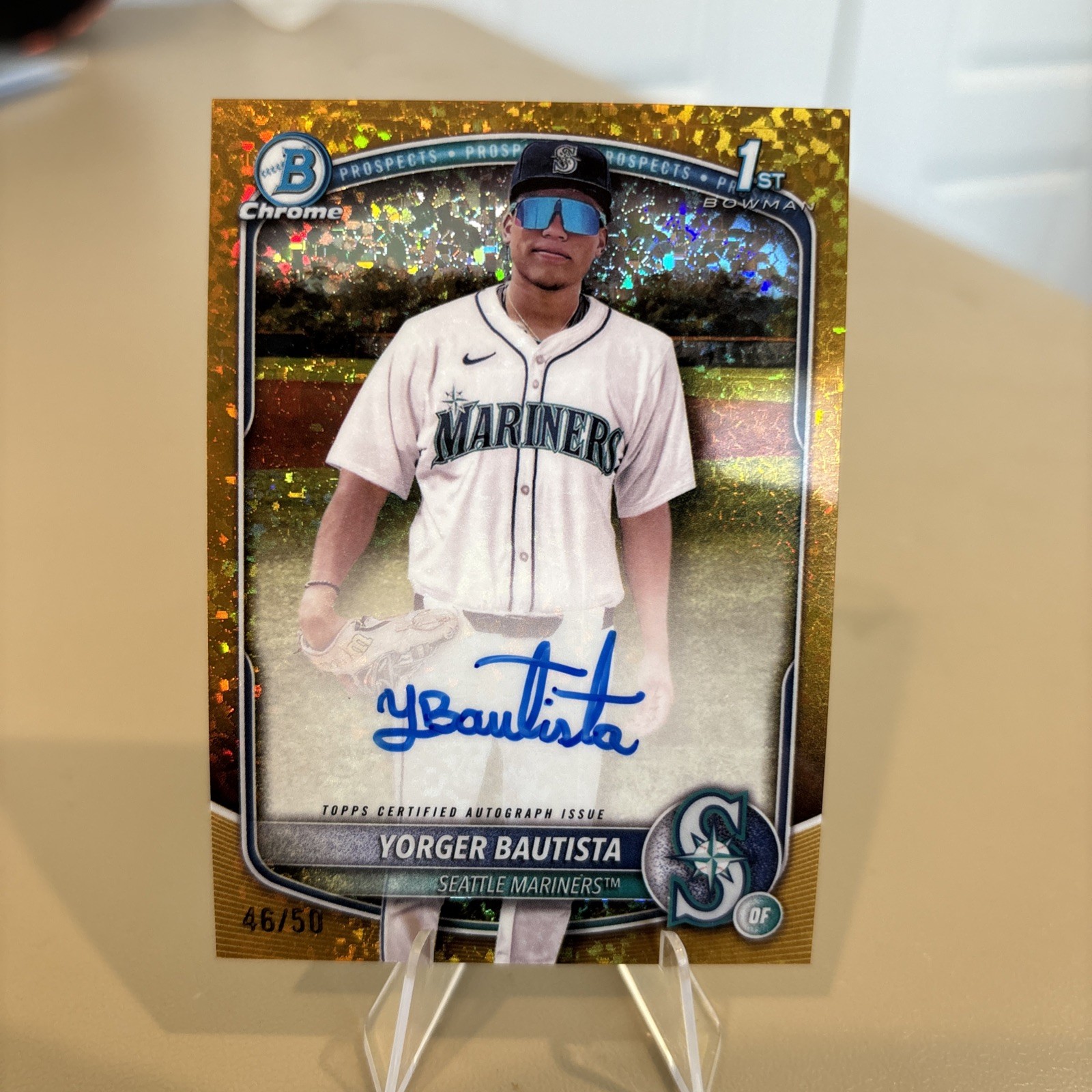 2025 Bowman Chrome YORGER BAUTISTA 1st Bowman Auto #CPA-YB Gold Mini Diamond /50