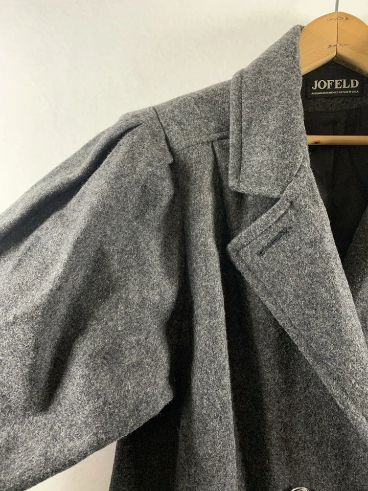 Jofeld x Forstmann Womens Wool Blend Button Coat Size M Gray Old Money Academia - Image 3 of 4