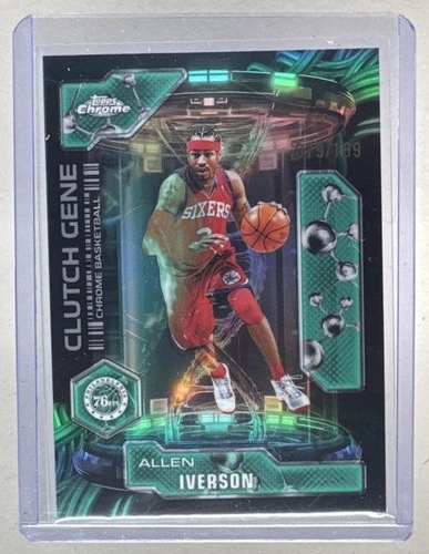 2025 Topps Chrome Allen Iverson Refractors Aqua (RAW)