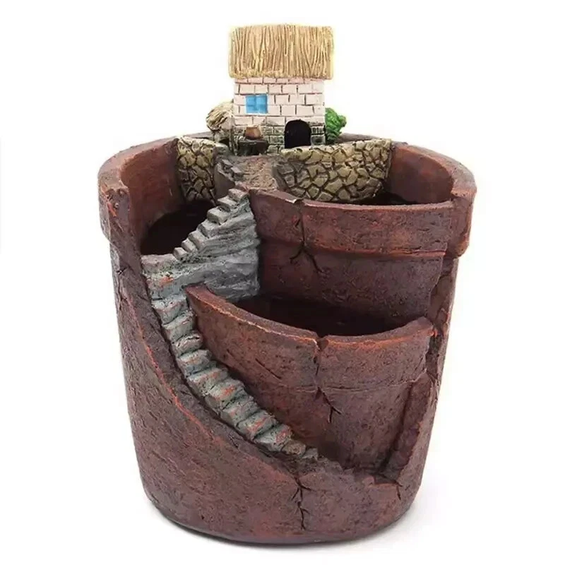 City of Sky Resin Planter Pot | Creative Resin Flower Pot | Indoor Outdoor - Image 2 of 4