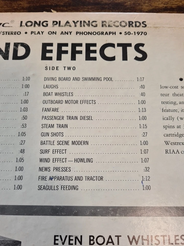 28 Timed Sound Effects - Realistic - 50 - 1970 - Stereo/Mono - USA - 1970 - VG+ - Image 4 of 4