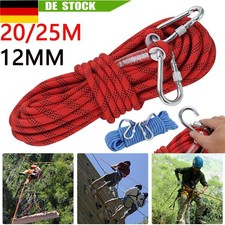 30M 12mm Kletterseil Sicherheitsseil mit Karabinerhaken Seil Sicherung Camp DHL.
