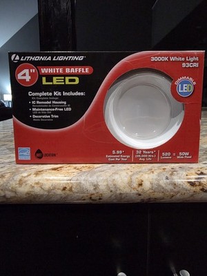 LITHONIA LIGHTING 4  White Recessed Gimbal Integrated LED Kit Can Light NEW NOS