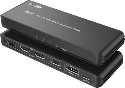 DisplayPort to HDMI Splitter for 4 Monitors, 8K@60Hz Splitter, Extended Display
