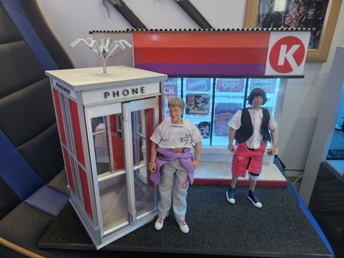 DIORAMA & TELEFONZELLE, FÜR NECA, MEZCO, FIGUREN BILL UND TED, EXELENT ADVENTURE