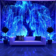 1pc Fluorescent Glow-in-the-Dark Tree of Life Tapestry  No Electricity Needed  H