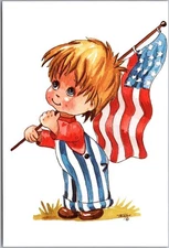 Artist LOIS MAE THAYER 4x6 Postcard Patriotic US Flag Geme Art Gallery Portland