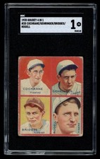 1935 Goudey 4 In 1 2D Mickey Cochrane Charlie Gehringer Bridges Rogell SGC 1 HOF