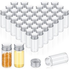 100 Pcs Small Clear Vials Spice Mini Jars with Lids Mini Glass Bottles with S...
