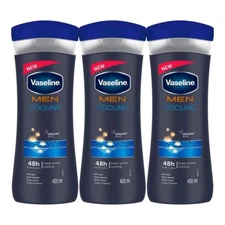 Vaseline Men Cooling + Vaseline Jelly Body Lotion, 13.5oz (400ml) (Pack of 3)