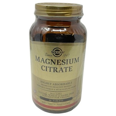 Solgar Magnesium Citrate 60 Tablets- Promotes Healthy Bones