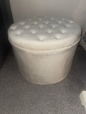 New in box, Round Storage Ottoman in Pearl Cream.