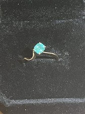 Natural Colombian Cut Green Emerald Solitaire Engagement Ring 14K Y Gold Size 6