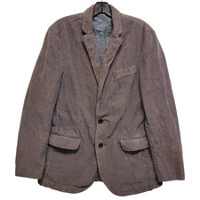 Vintage J CREW Jacket Mens Medium Gray Corduroy Blazer Single Breasted Preppy
