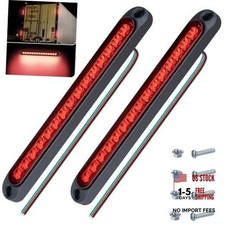 2 PCS Led Trailer Tail Light Bar, 10 Inch 15 Red Led Brake Lights Red - 2 PCS