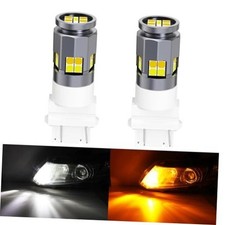 3157 Switchback Dual-Color Turn Signal LED Bulbs 6000K White and Amber,