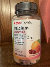 CVS 500 mg Calcium & Vitamin D3 Gummies 60pc 09/2026 Fruit Flavored