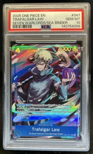 2025 One Piece Seven Warlords Trafalgar Law #op07-047 PSA 10 GEM MINT