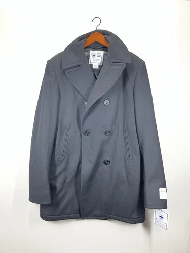 NEW U.S. Navy Military Issue Pea Coat 44XL Black Wool Defense Logistics Agency - product listing photo