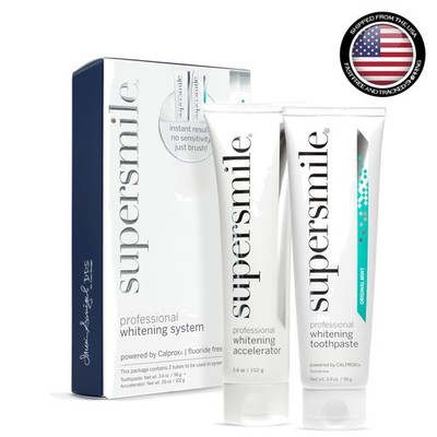 Professional Grade Whitening Toothpaste & Accelerator - 3.4 oz Each, Enamel Safe