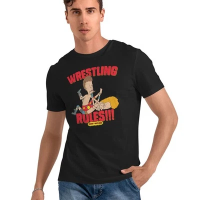 Offiziell Lizenziertes Beavis Und Butt-Head - Wrestling Regeln!!! Herren T-Shirt - Bild 1 von 2