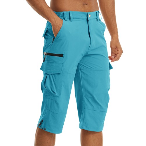 Pantalones cortos de carga para hombre 7 bolsillos secado rápido informales trabajo senderismo deporte 3/4 pantalones largos - Imagen 99 de 137