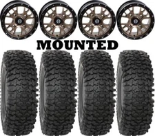 Kit 4 System 3 RC500 Tires 28x10-14 on Moose 545X Bronze Wheels TER