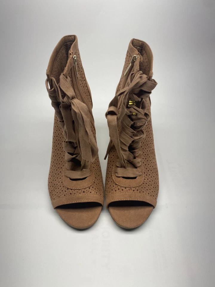 Sam Edelman Circus Womens  Pink Lace Up Peep Toe Heel Bootie Sz 8.5 - Image 2 of 4