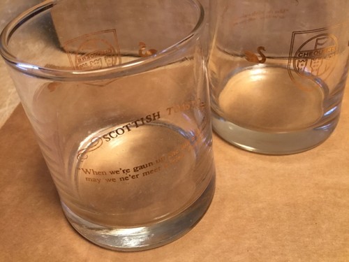 Chequers lowball Rocks Glasses, Set of 6 NIB, Scottish Toasting Barware, New - Picture 3 of 5